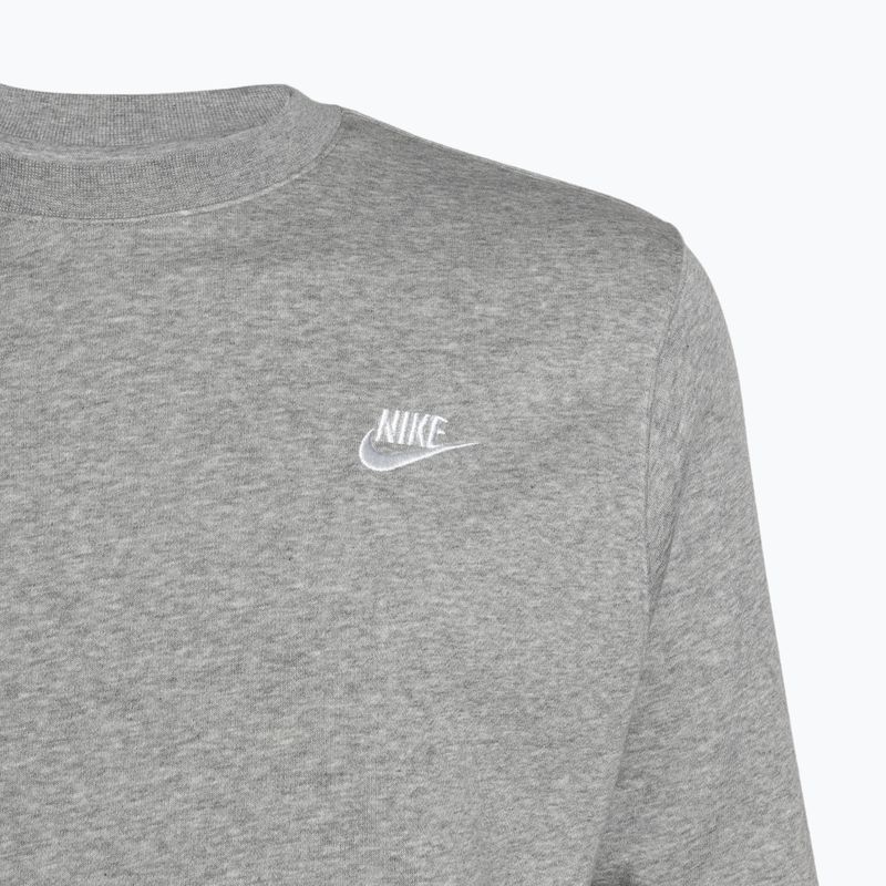 Pánska mikina Nike Sportswear Club Fleece Crew tmavo šedá heather/white 3