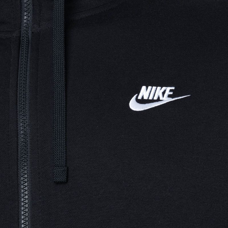 Pánska mikina Nike Sportswear Club Hoodie FZ black/black/white 3