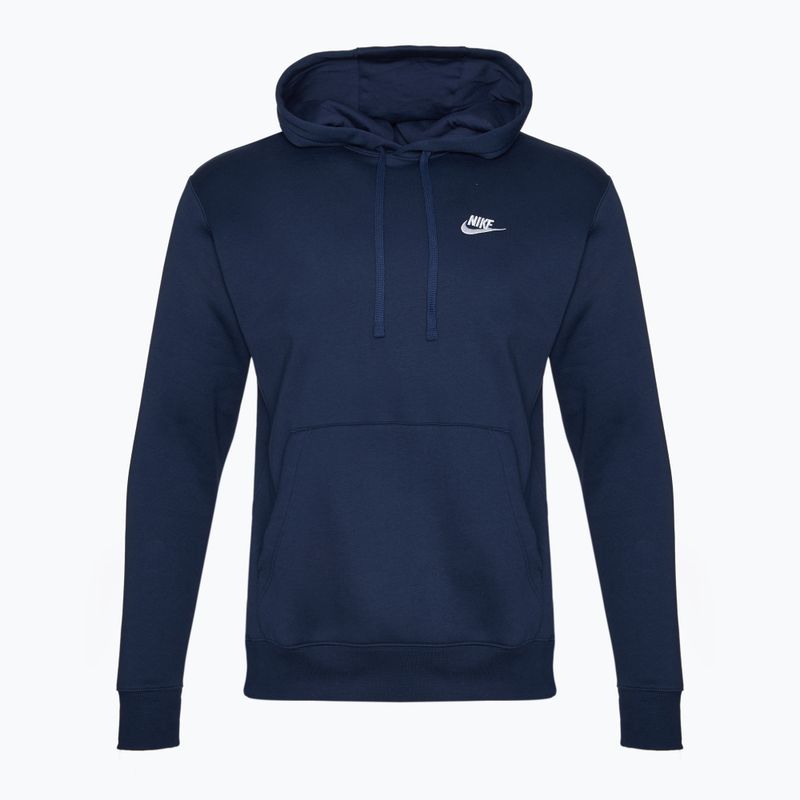 Pánska mikina Nike Sportswear Club Fleece Hoodie midnight navy/midnight navy/white