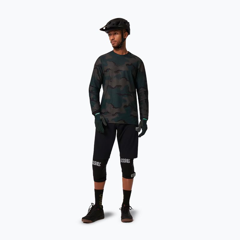 Pánsky cyklistický dres Oakley Ride Free LS šedo-zelený FOA4455 2