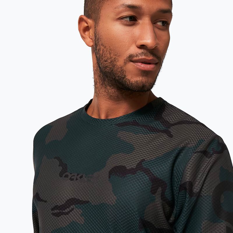 Pánsky cyklistický dres Oakley Ride Free LS šedo-zelený FOA4455 5