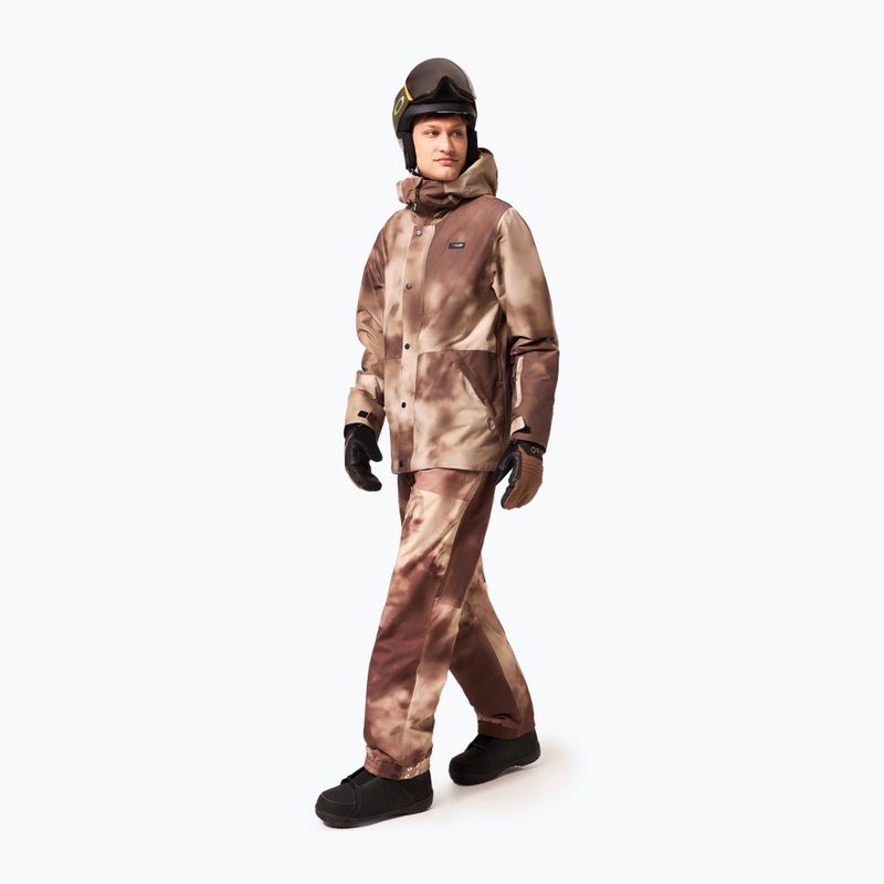 Pánska snowboardová bunda Oakley Range RC brown clouds print 2