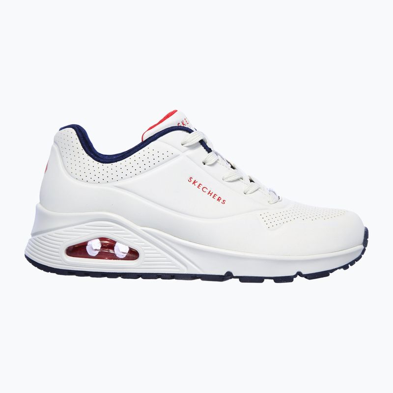 Dámske topánky SKECHERS Uno Stand On Air white durabuck/navy/red trim/mesh 2