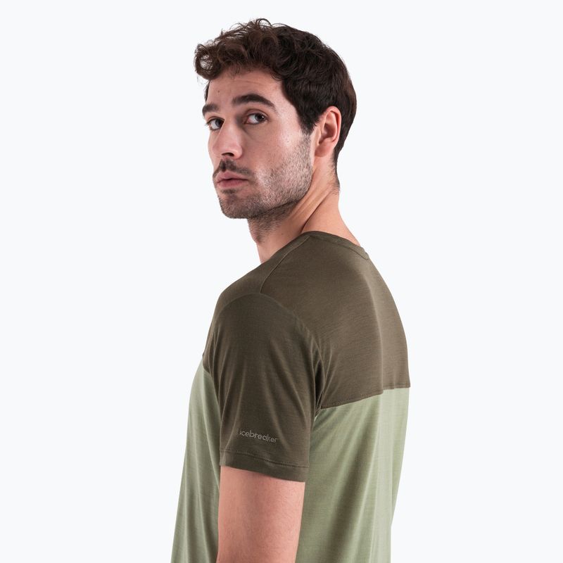 Pánske trekingové tričko Icebreaker Merino Cool-Lite Sphere III SS Tee Colour Block lichen/loden 4