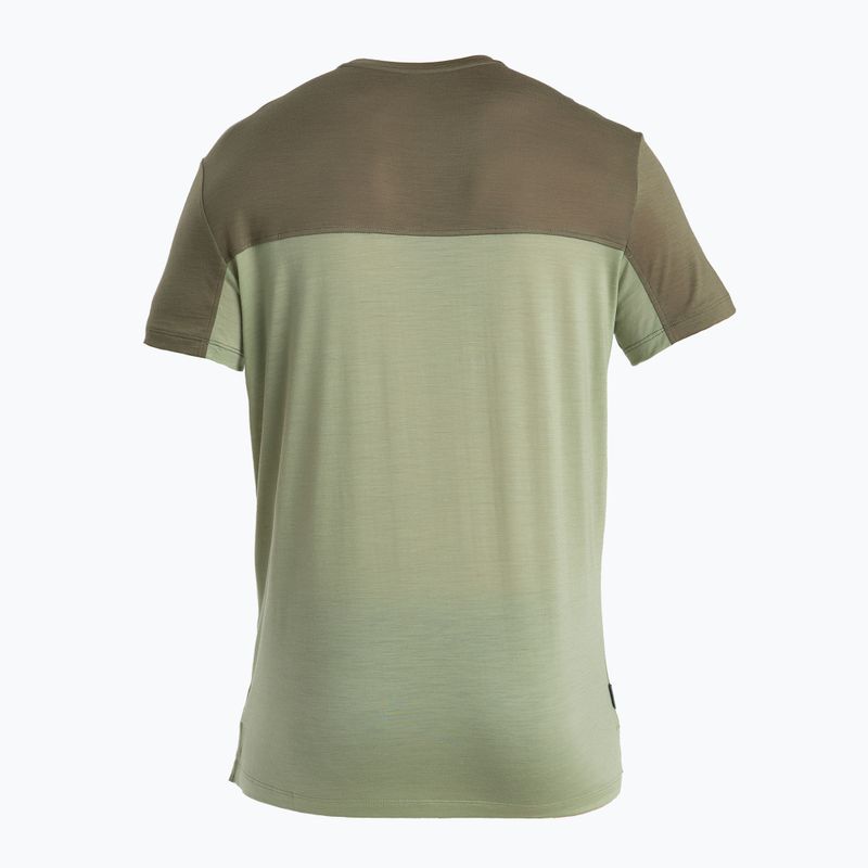 Pánske trekingové tričko Icebreaker Merino Cool-Lite Sphere III SS Tee Colour Block lichen/loden 8