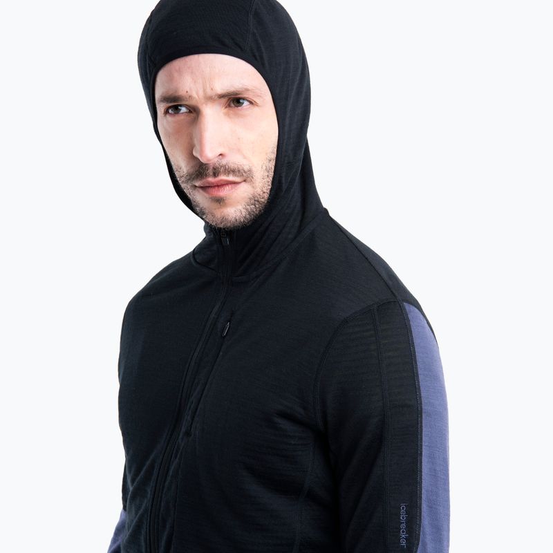 Pánska trekingová bunda Icebreaker Merino 200 Realfleece™ Descender black/graphite/cb 4