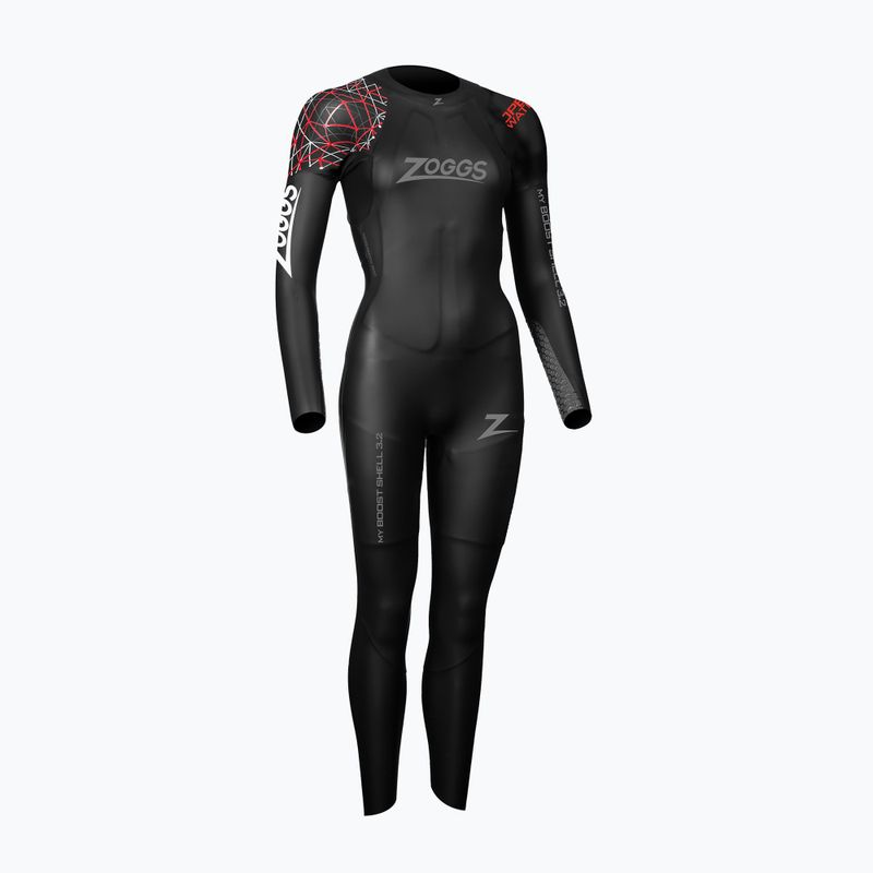 Dámska plavecká pena Zoggs Ow Myboost Shell Fs 3,2 mm black/red