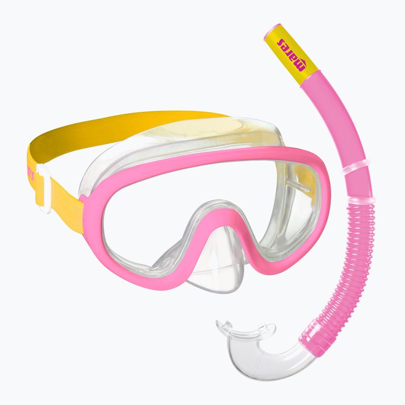 Súprava na šnorchlovanie detská Mares Combo Jelly pink/yellow/clear