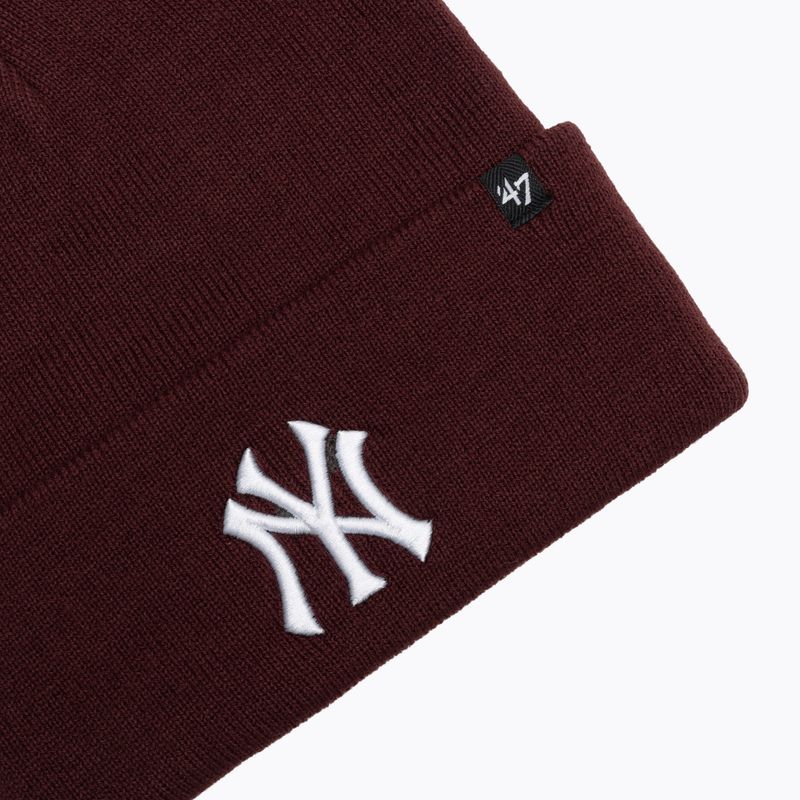 Zimná čiapka 47 Brand MLB New York Yankees Haymaker dark maroon 3