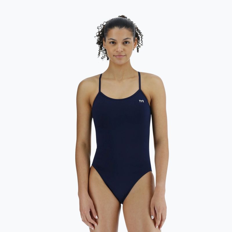 Dámske jednodielne plavky TYR Solid Trinityfit Durafast Elite navy