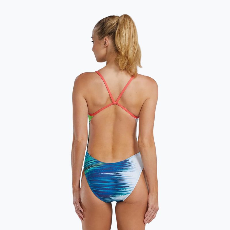 Dámske jednodielne plavky TYR Durafast Elite Bravura Cutoutfit white/multi 2