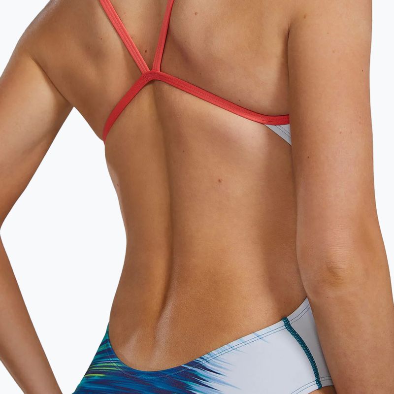 Dámske jednodielne plavky TYR Durafast Elite Bravura Cutoutfit white/multi 8