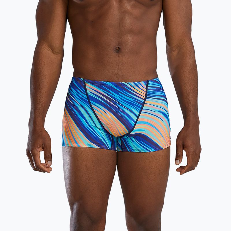Pánske plavecké boxerky TYR Durafast Elite Riptidal Square Leg teal/orange