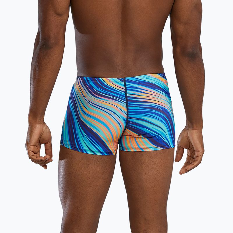 Pánske plavecké boxerky TYR Durafast Elite Riptidal Square Leg teal/orange 2