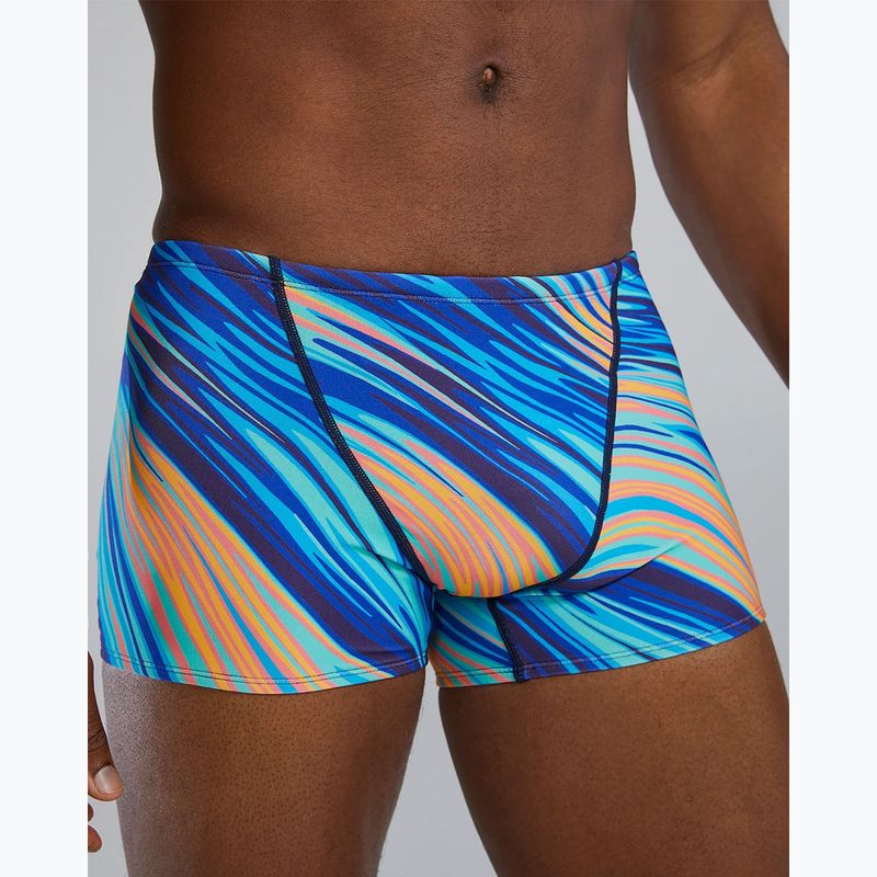 Pánske plavecké boxerky TYR Durafast Elite Riptidal Square Leg teal/orange 5