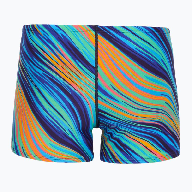 Pánske plavecké boxerky TYR Durafast Elite Riptidal Square Leg teal/orange 2