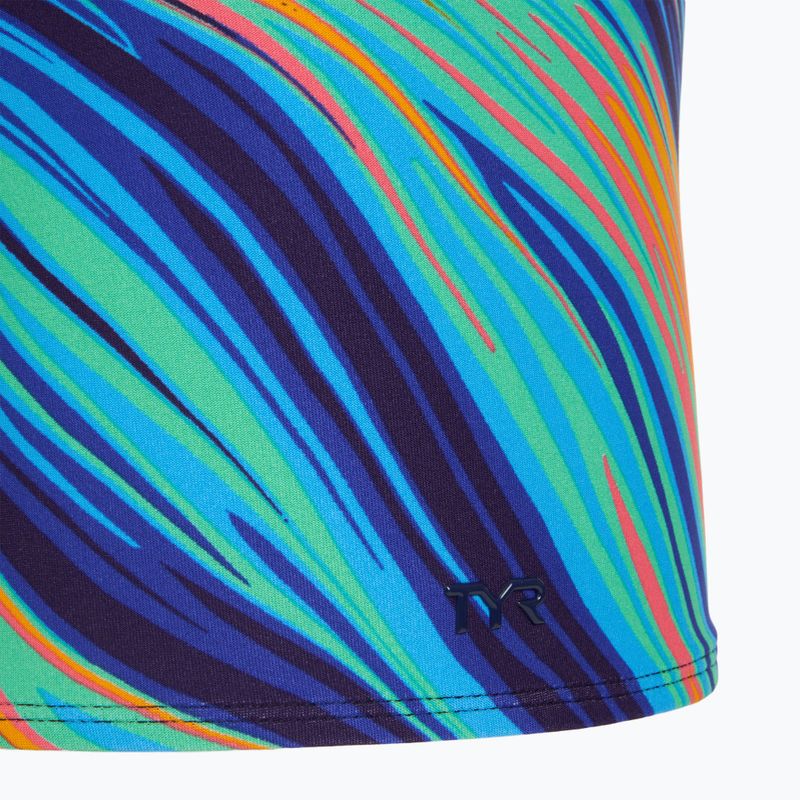 Pánske plavecké boxerky TYR Durafast Elite Riptidal Square Leg teal/orange 3