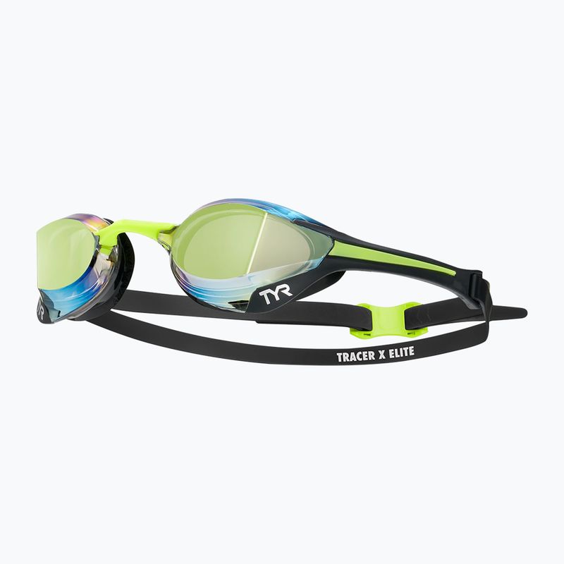 Plavecké okuliare TYR Tracer-X Elite Racing Mirrored black/lime