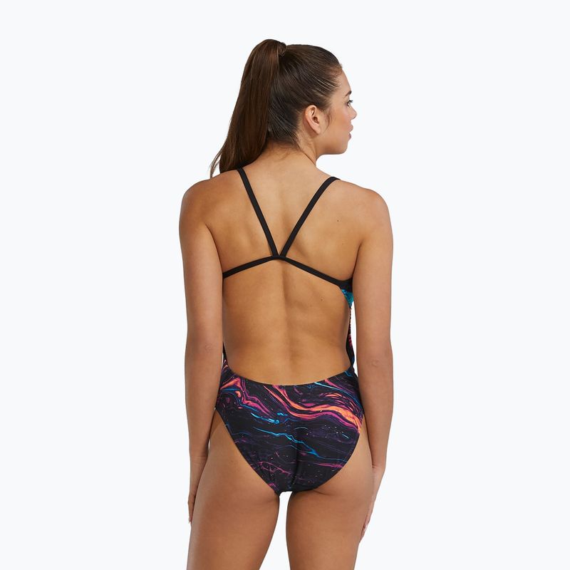 Dámske jednodielne plavky Tyr Durafast Elite Magmata Cutoutfit gold/multi/rainbow 2