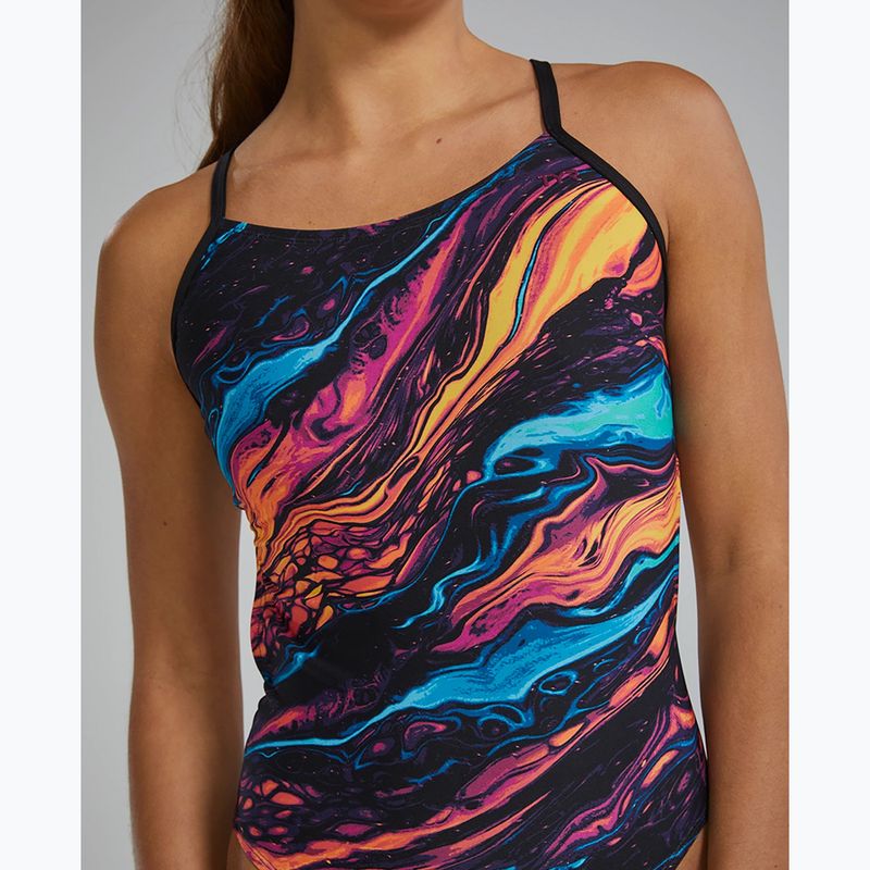 Dámske jednodielne plavky Tyr Durafast Elite Magmata Cutoutfit gold/multi/rainbow 5