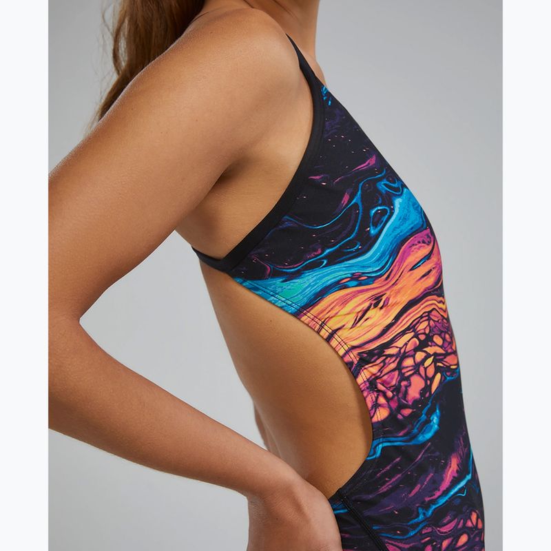 Dámske jednodielne plavky Tyr Durafast Elite Magmata Cutoutfit gold/multi/rainbow 7
