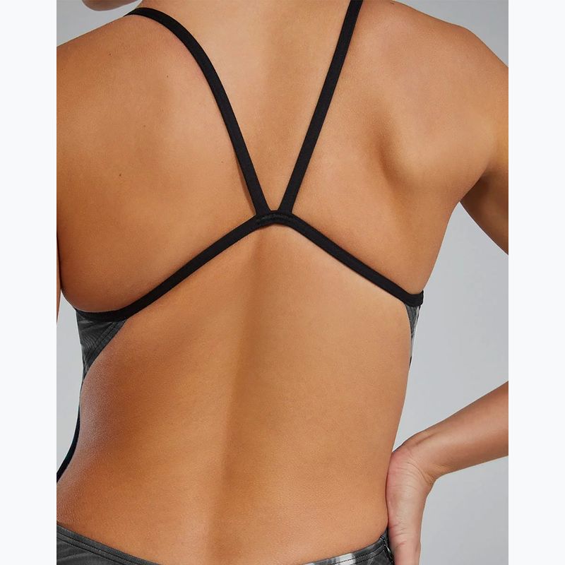 Dámske jednodielne plavky TYR Durafast Elite Waveform Cutoutfit titanium 11