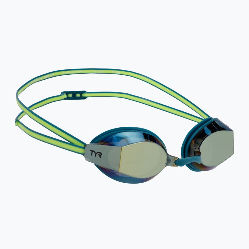 Plavecké okuliare TYR Blackops 140 Ev Racing Mirrored turquoise/lime
