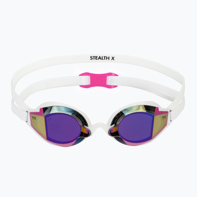 Plavecké okuliare TYR Stealth-X Performance Mirrored pink/white 2