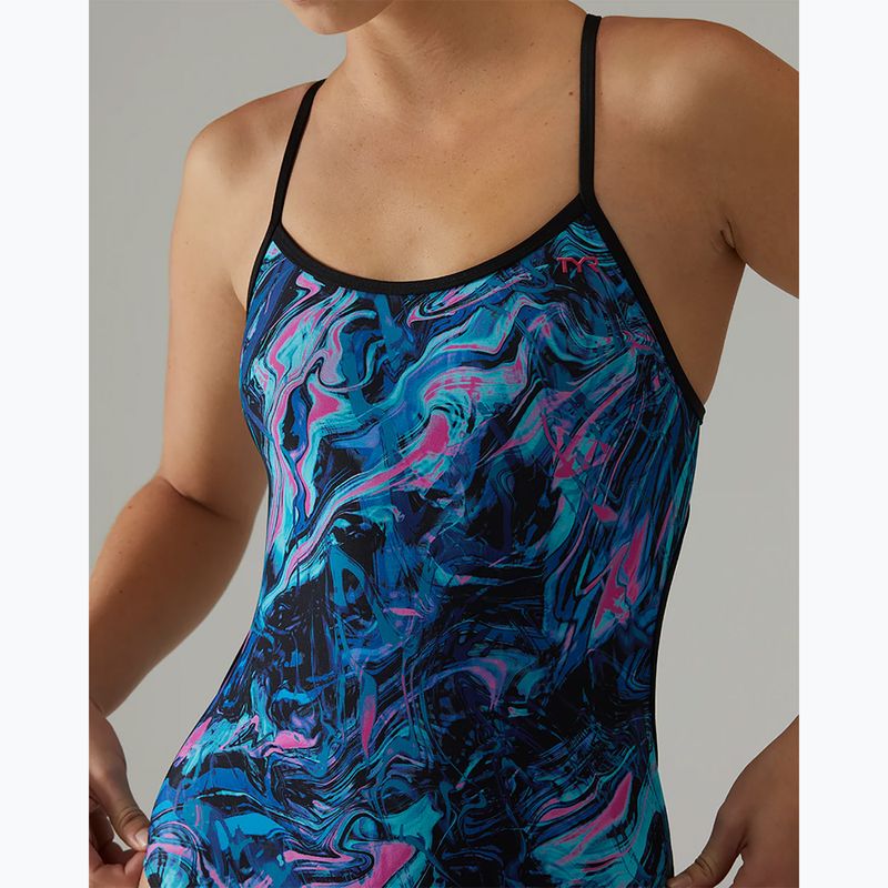 Dámske jednodielne plavky TYR Durafast Elite Trinityfit blue/pink marmais 7