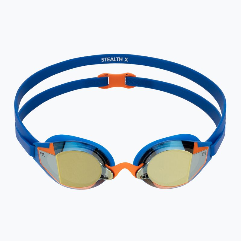 Plavecké okuliare TYR Stealth-X Performance Mirrored navy/gold 2