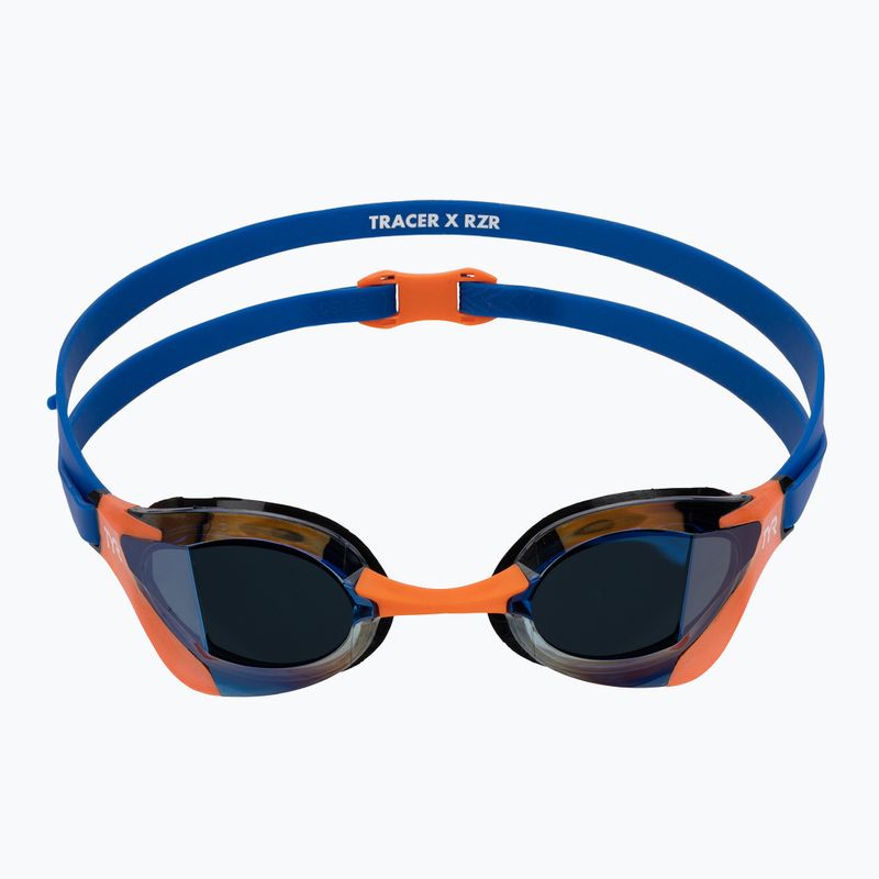 Plavecké okuliare TYR Tracer-X RZR Mirrored blue/orange 2