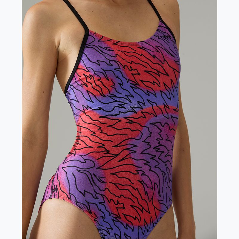 Dámske jednodielne plavky Tyr Cutoutfit Hodori orange/purple 5