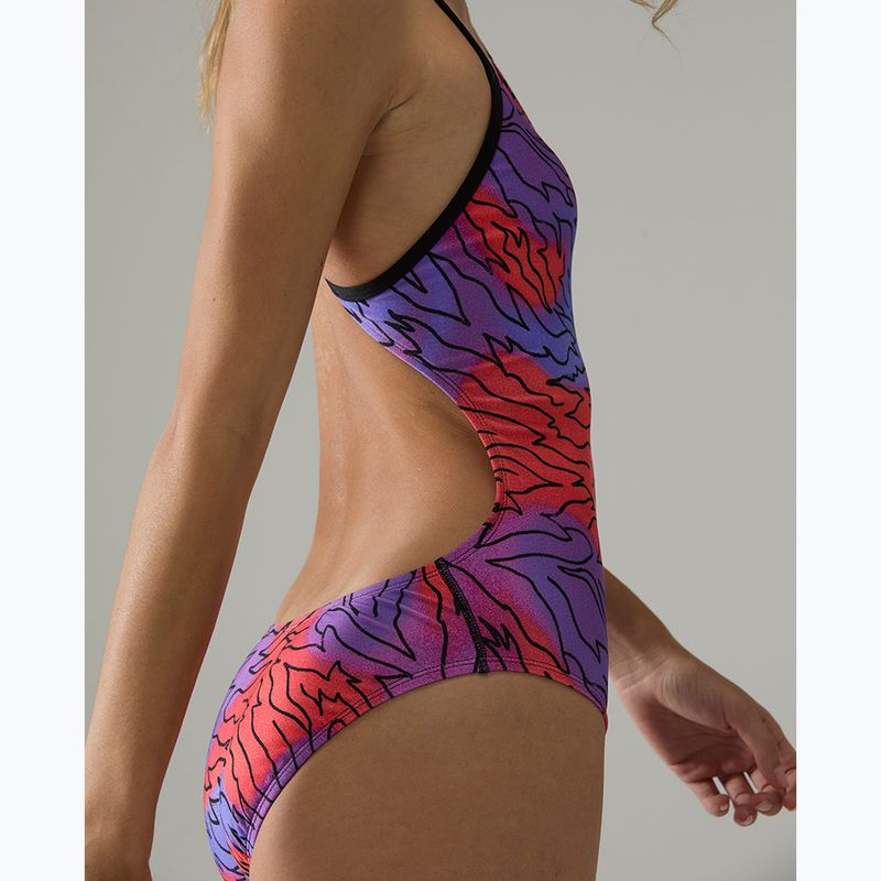 Dámske jednodielne plavky Tyr Cutoutfit Hodori orange/purple 8