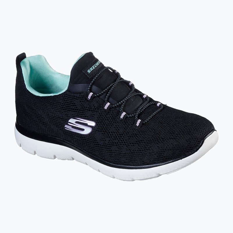 Dámska tréningová obuv SKECHERS Summits Leopard Spot black/aqua 7