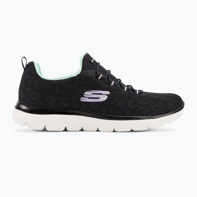 Dámska tréningová obuv SKECHERS Summits Leopard Spot black/aqua 2