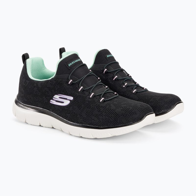 Dámska tréningová obuv SKECHERS Summits Leopard Spot black/aqua 4