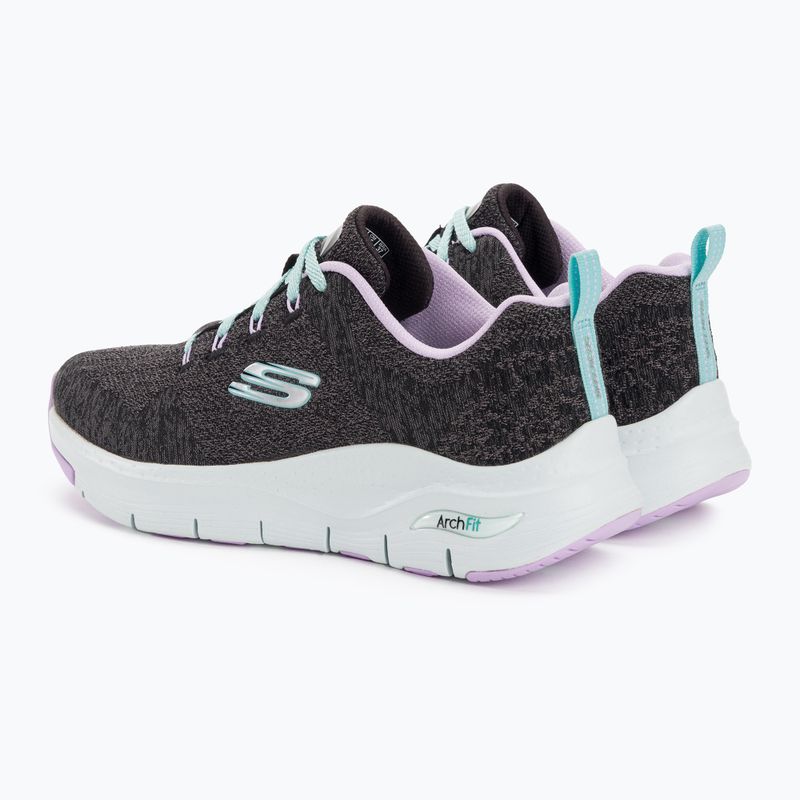 Dámska tréningová obuv SKECHERS Arch Fit Comfy Wave black/lavender 3