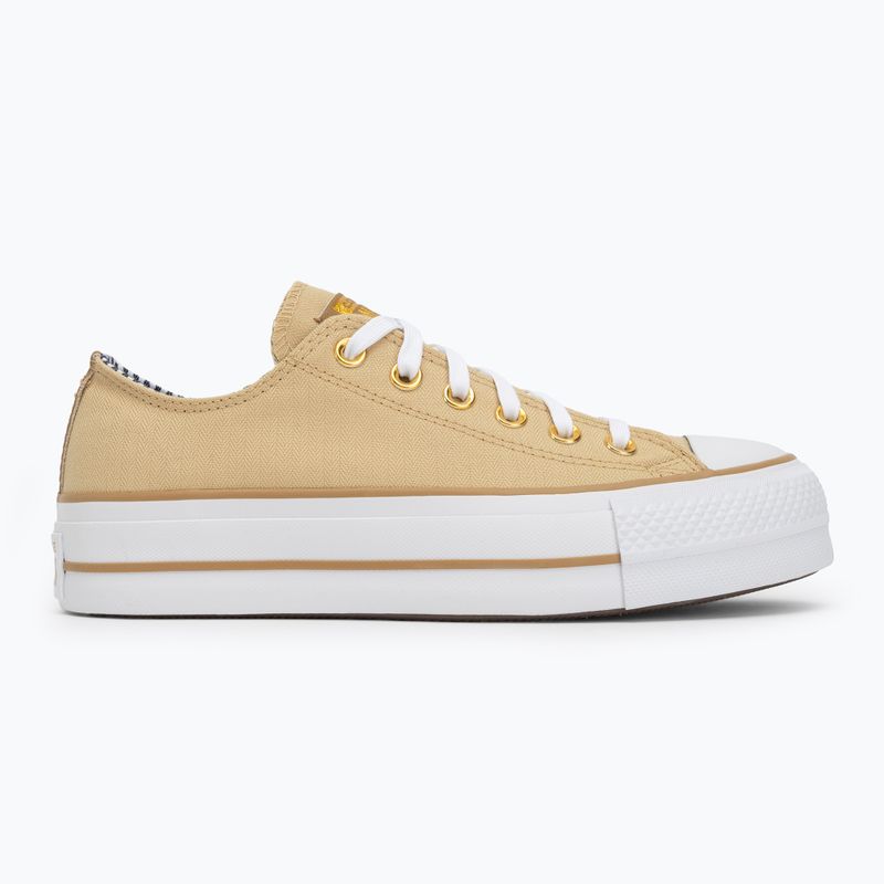 Dámske tenisky Converse Chuck Taylor All Star Lift Platform Herringbone Stripe utility sunflower/trek tan 2