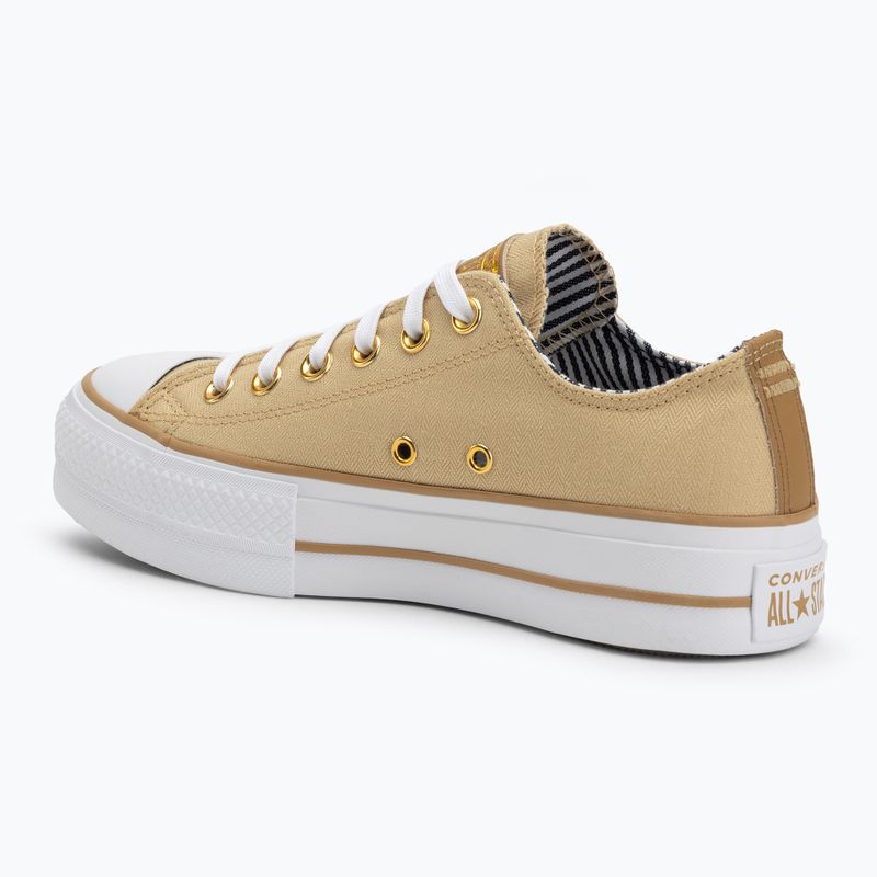 Dámske tenisky Converse Chuck Taylor All Star Lift Platform Herringbone Stripe utility sunflower/trek tan 3