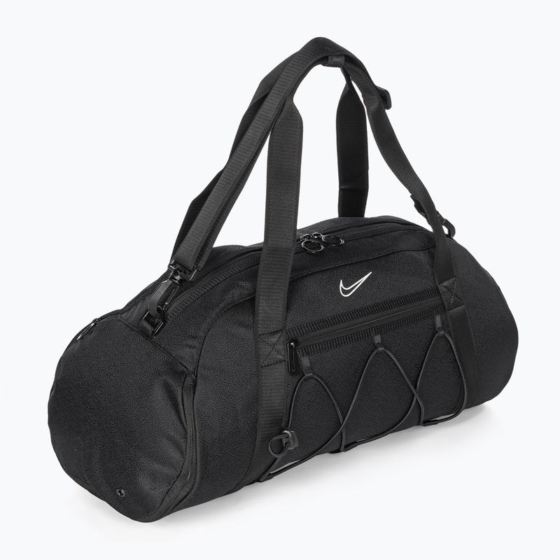 Tréningová taška Nike One Club 24 l čierna/čierna/biela 2