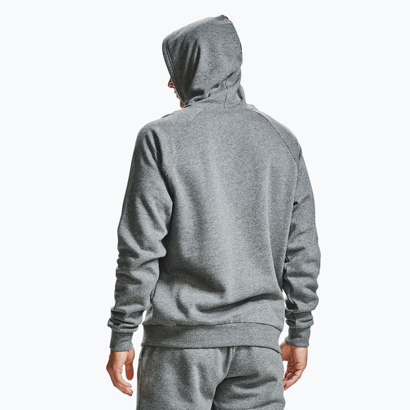 Pánska mikina Under Armour Rival Hoodie pitch gray light heather/onyx white 5