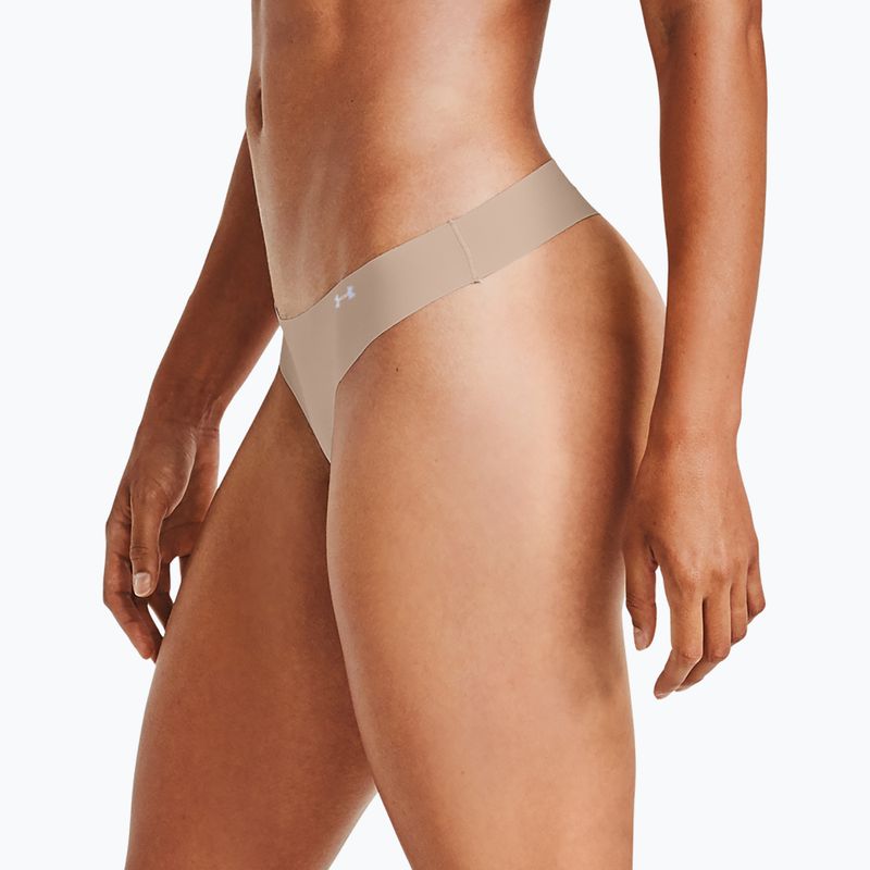 Under Armour Ps Thong dámske nohavičky 3 ks čierna/béžová/grafitová 3
