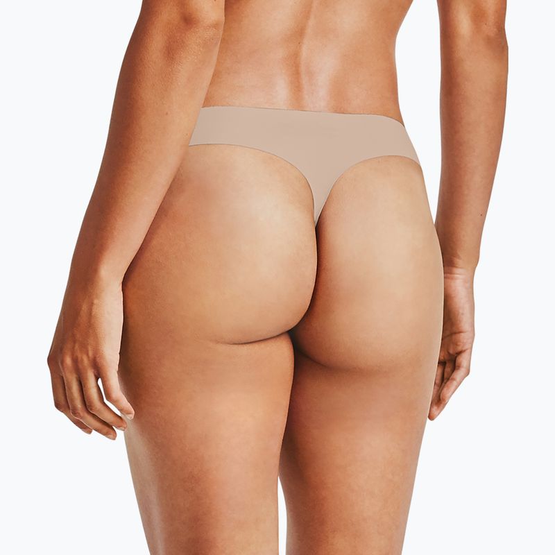 Under Armour Ps Thong dámske nohavičky 3 ks čierna/béžová/grafitová 4