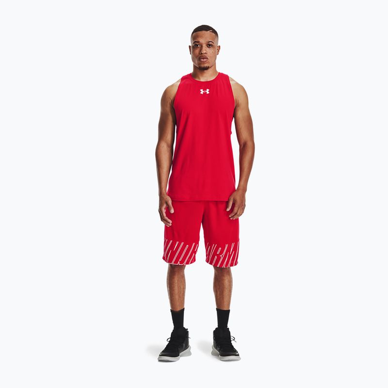 Pánske basketbalové tričko Under Armour Baseline Cotton Tank red/white/white 2