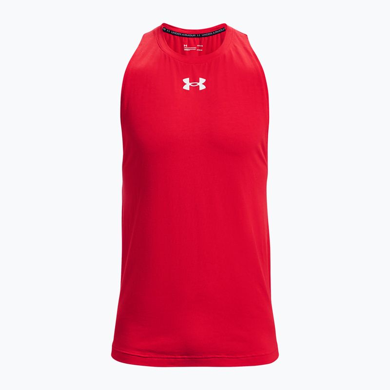 Pánske basketbalové tričko Under Armour Baseline Cotton Tank red/white/white 5