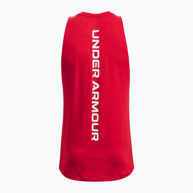 Pánske basketbalové tričko Under Armour Baseline Cotton Tank red/white/white 6