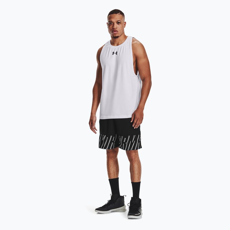 Pánsky basketbalový dres Under Armour Baseline Cotton Tank 1 bielo-čierny UAR-1361911-1 2