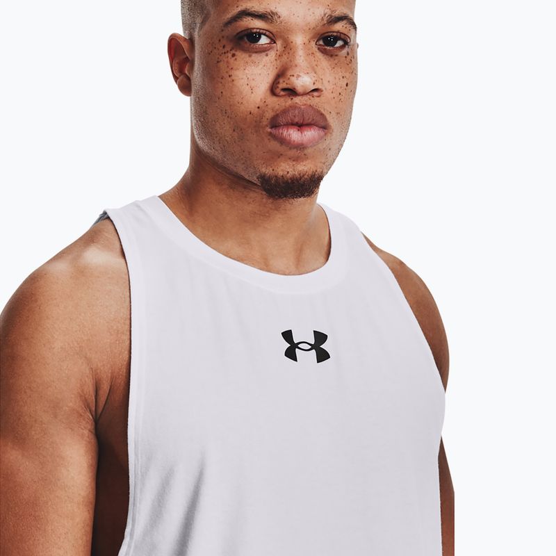 Pánsky basketbalový dres Under Armour Baseline Cotton Tank 1 bielo-čierny UAR-1361911-1 4