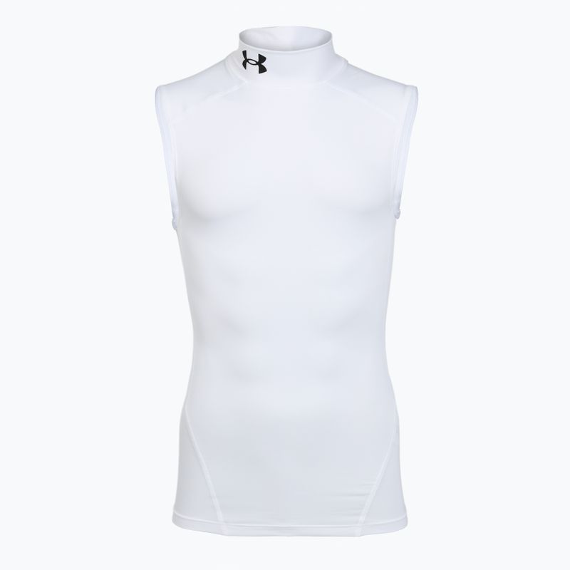 Pánske tréningové tričko Under Armour HG Armour Comp Mock SL castlerock/white