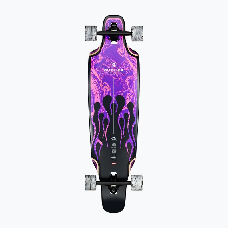 Longboard Globe Outlier purple flames 3
